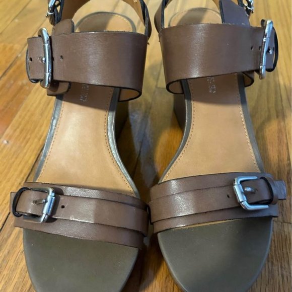 Ladies' Brown Leather Sandals by Franco Sarto. Size 5.5 / 36.5 - Picture 2 of 5